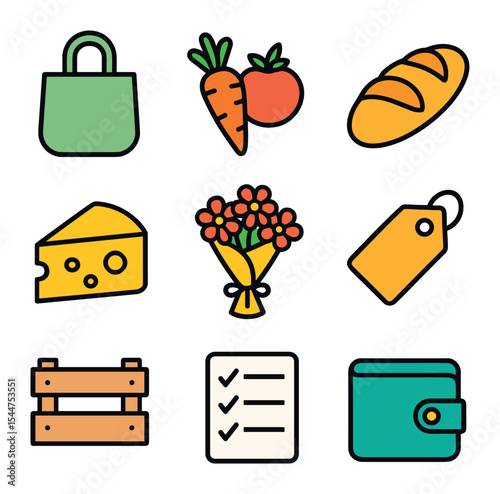 Market Shopping Icons