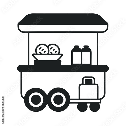 Thai Pad Thai Vendor Drawing Illustration