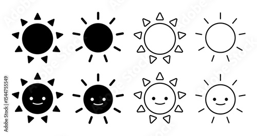 熱中症 夏 太陽 アイコン セット