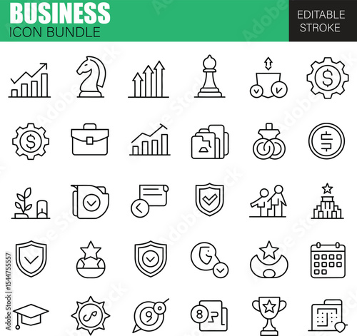 Startup and Entrepreneurship Icons – Vector Business Icon Collection