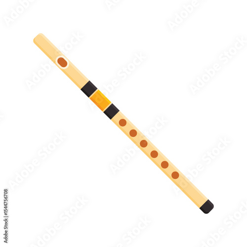 Flute vector illustration isolated on a white background
