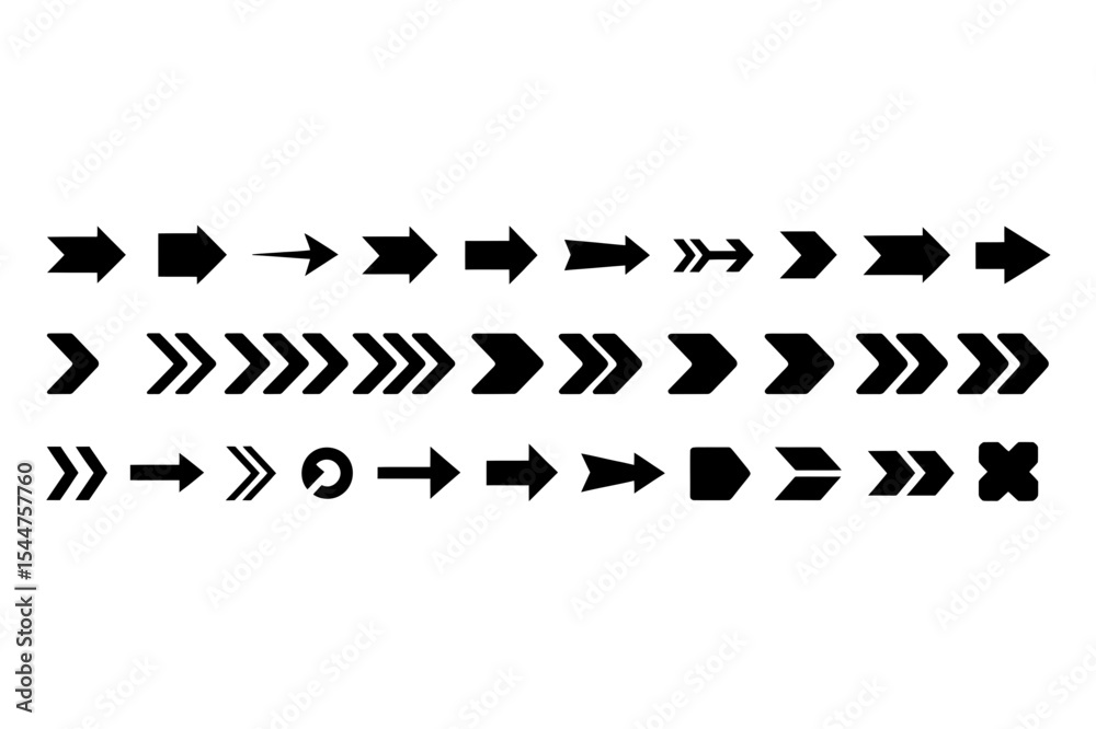 Naklejka premium Collection of various styles of arrow illustrations