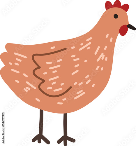 Adorable  Chicken Illustration