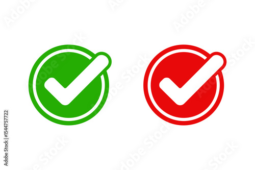 Green and red check mark icons side by side view
