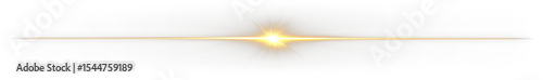 Golden light burst with lens flare, isolated on transparent background.