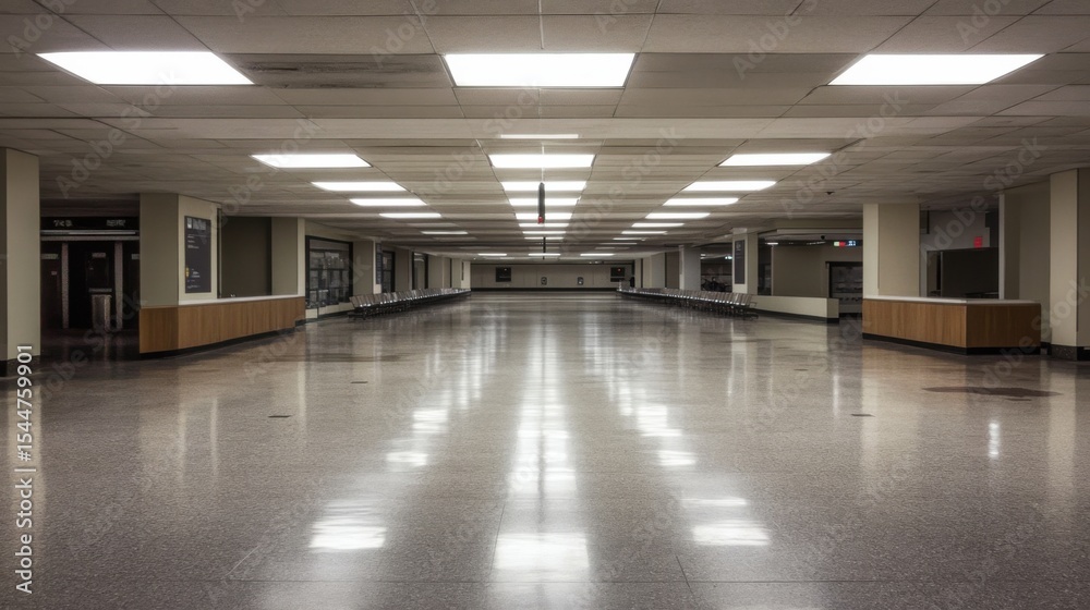 Obraz premium Empty Modern Hallway with Polished Floor