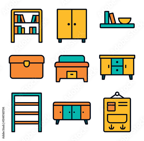 Vibrant Storage Icons Grid