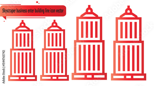 Skyscraper business enter building line icon vector