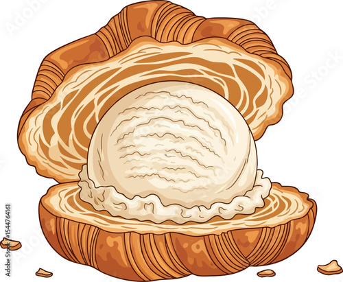 Croissant Ice Cream Sandwich