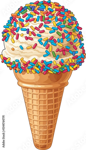 Rainbow Sprinkles Cone