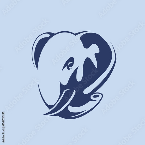 elephant abstract logo modern style