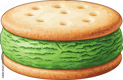 Green Tea Ice Cream Sandwich