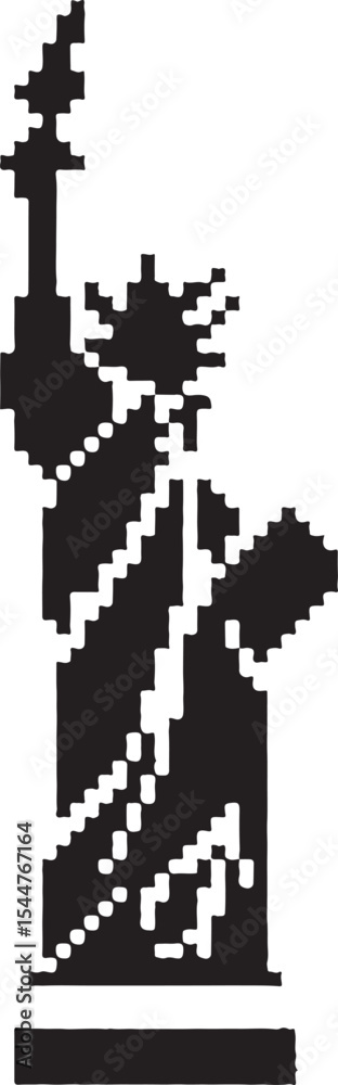 Fototapeta premium Iconic Freedom Emblem: A stylized silhouette of the Statue of Liberty, standing tall as a symbol of freedom, hope, and democratic ideals.