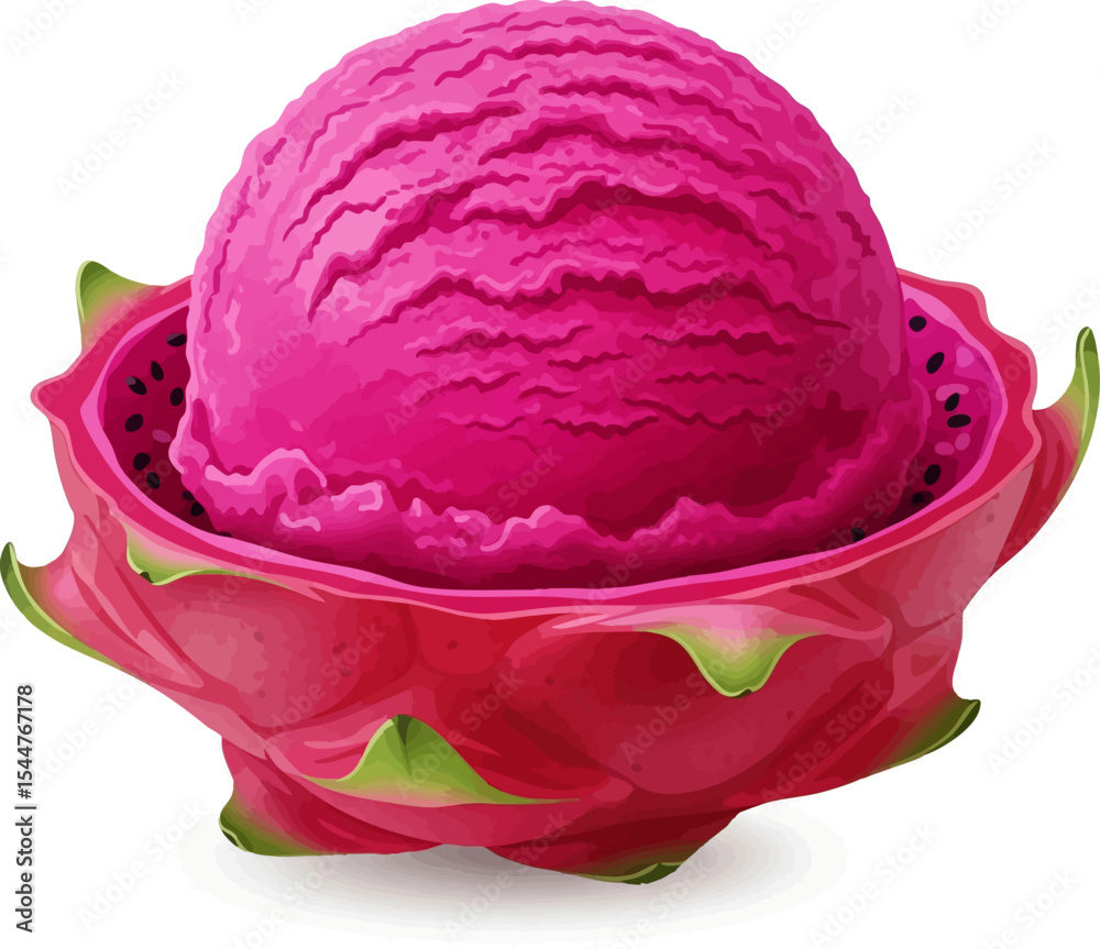 Fototapeta premium Dragon Fruit Sorbet Shell