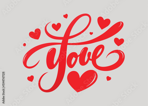 elegant red i love you typography in stylish cu 1