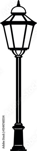 Elegant street lamp illustration with a vintage aesthetic design Vector Silhouette