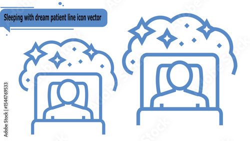 Sleeping with dream patient line icon vector