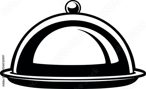 Silhouette of a domed food server commonly used in the catering business