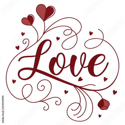 elegant red love typography in stylish cursive s 4