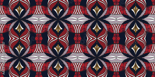 African ethnic traditional red pattern. seamless beautiful Kitenge, chitenge style. fashion design in colorful. Geometric abstract motif. Ankara prints, African wax prints.Geometric pattern design.
