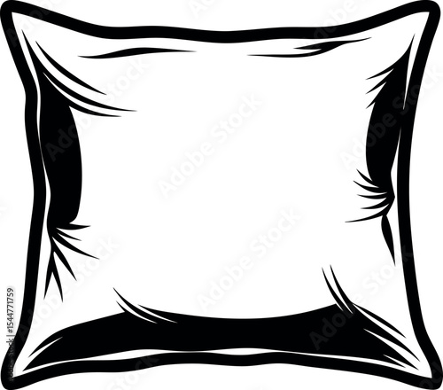 A plush pillow with corner details Vector Silhouette