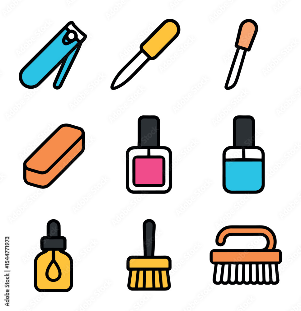 Nail Grooming Icons Nail Grooming Icons
