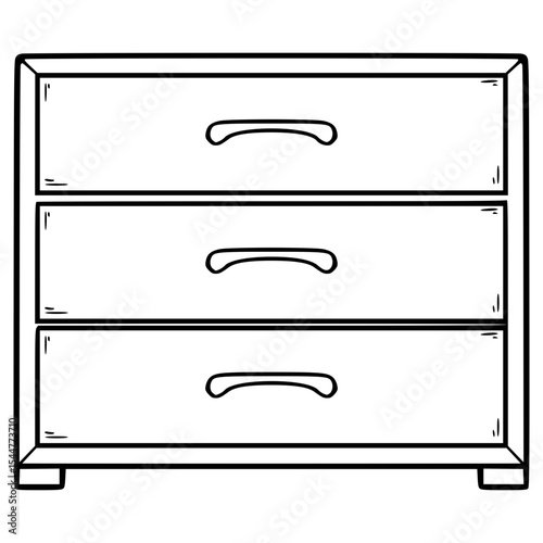 drawer illustration hand drawn outline vector