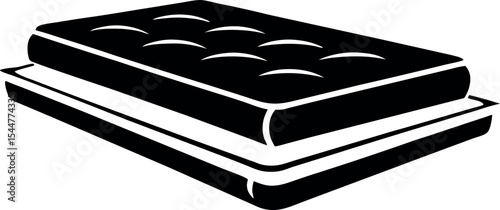 Two stacked mattresses in , simple elegant vector image Vector Silhouette