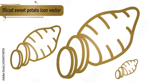 Sliced sweet potato icon vector