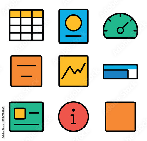 Colorful Data Icon Grid