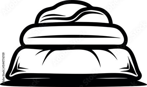 Stylized image of a burlap sack filled with treasure Vector Silhouette
