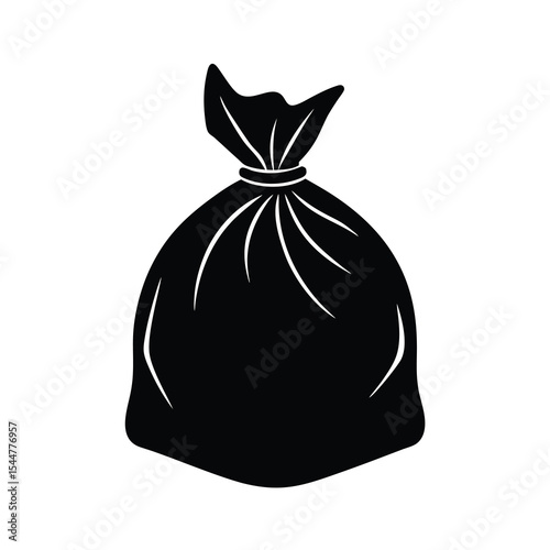 Black and white garbage bag illustration