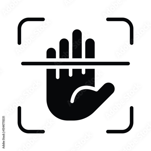 Palm scan icon creatively designed in glyph style