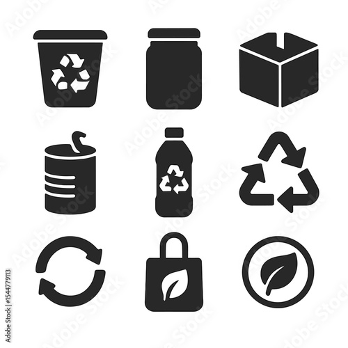 Recyclable Material Icons.