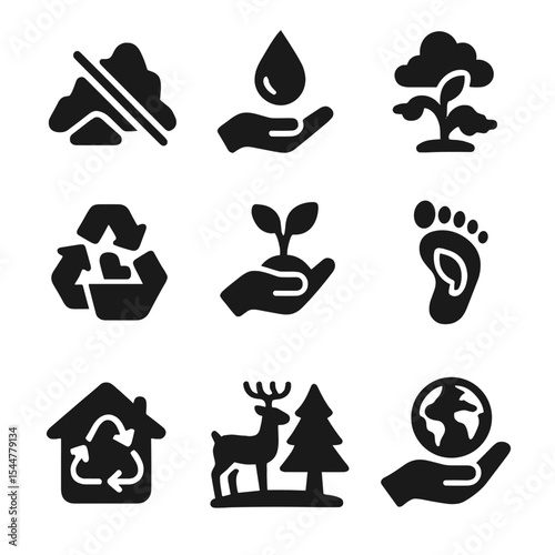 Recycled Rubber Shoe Icons.