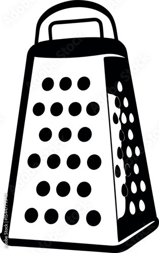 Simple illustration of a box style kitchen grater Vector  