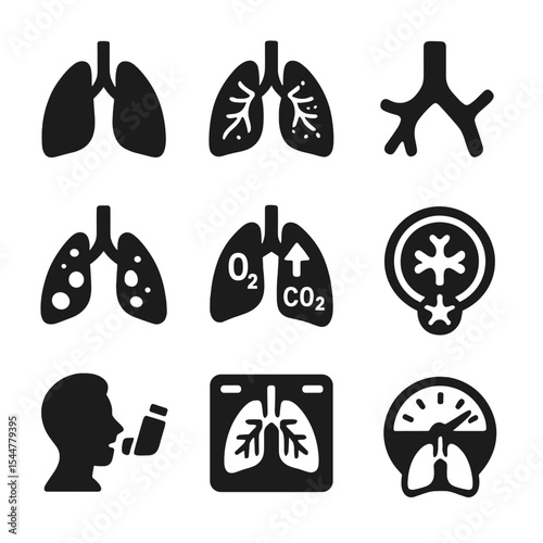 Respiratory Health Icons.
