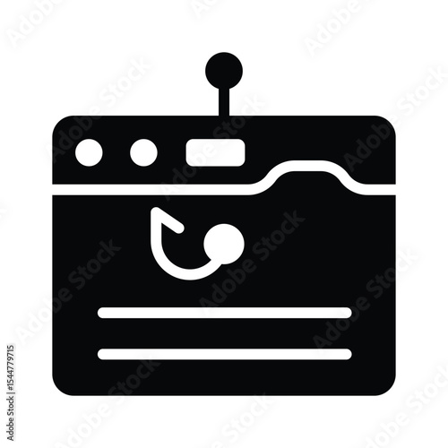 Grab this amazing glyph style icon of website phishing