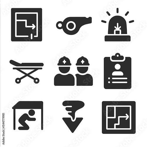 School Emergency Icons. 