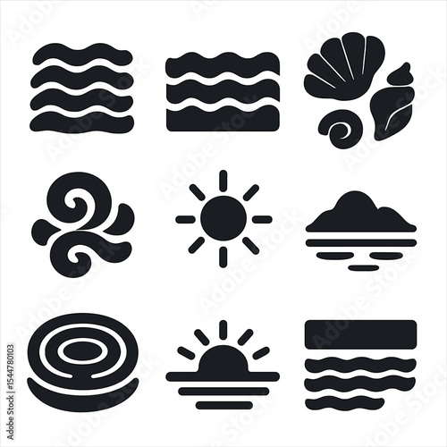 Seascape Elements Icons.