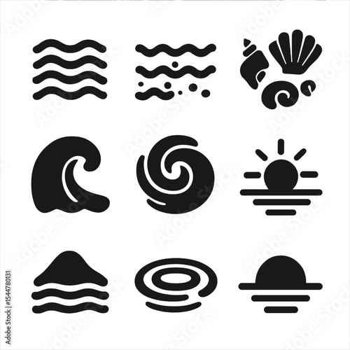Seascape Elements Icons.