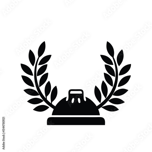 Food platter with laurel wreath icon
