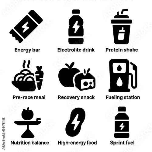 Sports Nutrition Icons. 
