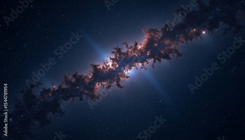 Milky Way Galaxy with Stars and Clouds