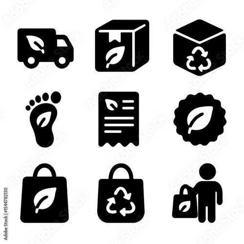 Sustainable E-Commerce Icons. 