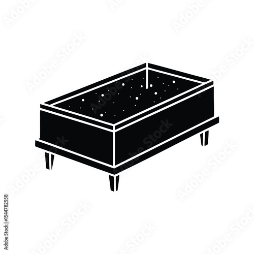 Sandbox with Sand Black and White Icon