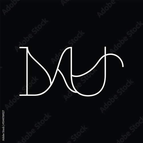 Initial letter MU logo design