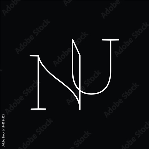 Initial letter NU logo design