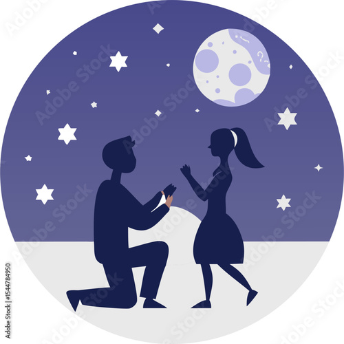 vector illustation of a man proposing a guy