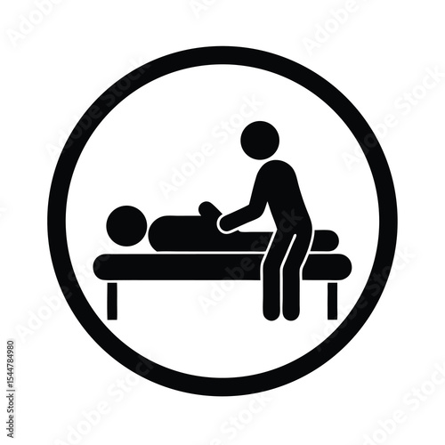 Massage Therapy Pictogram in Black Circle Frame